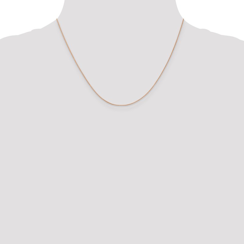 14K Rose Gold .5mm Baby Box with Lobster Clasp Chain