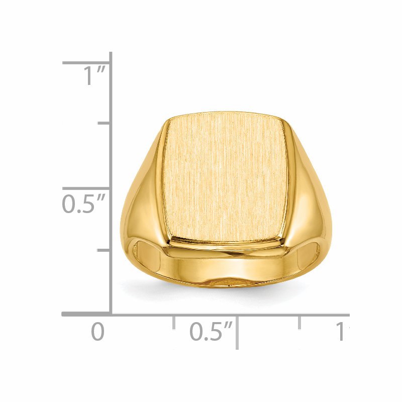 14k 13.0x14.5mm Open Back Mens Signet Ring