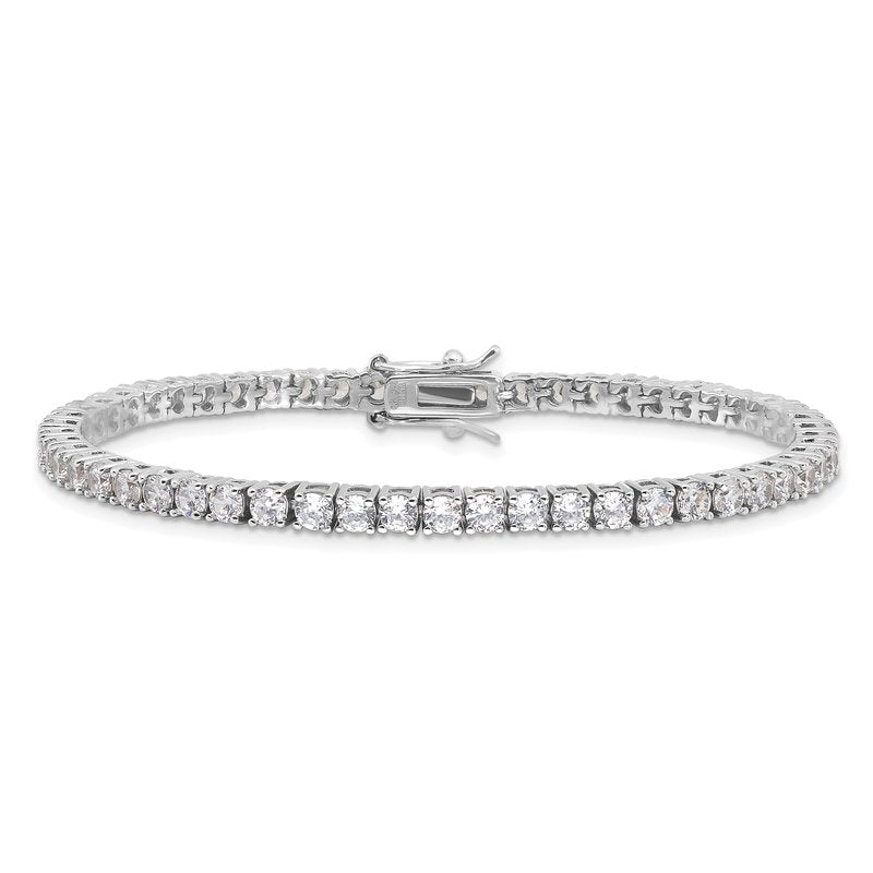Sterling Silver Rhodium-plated Brilliant-cut CZ 7 Inch Tennis Bracelet