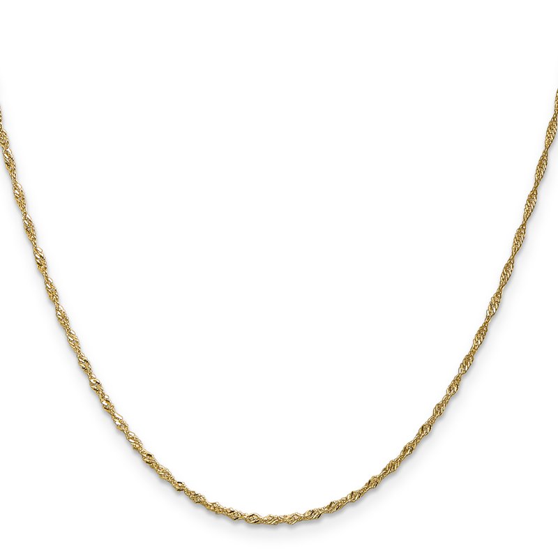 14K 10 inch 1.40mm Singapore with Spring Ring Clasp Anklet