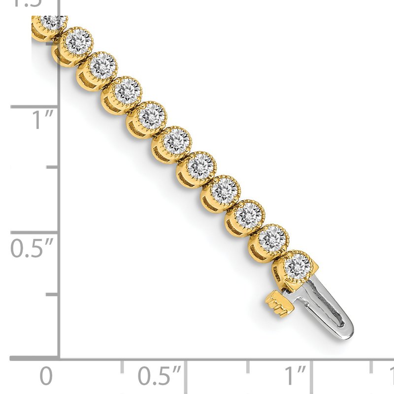 14k Complete 3.06 carat Round VS Diamond 2-prong 7 inch Tennis Bracelet