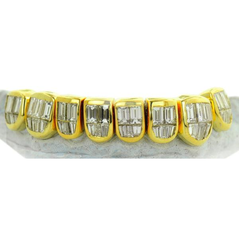 invisible baguette custom diamond grill