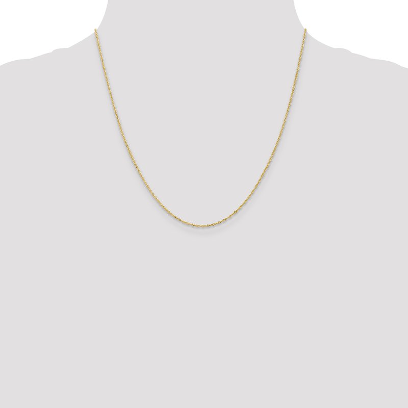 14K 1mm Singapore with Spring Ring Clasp Chain