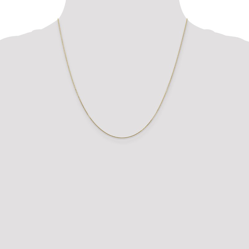 14K 26 inch .8mm Diamond-cut Round Open Link Cable with Lobster Clasp Chain