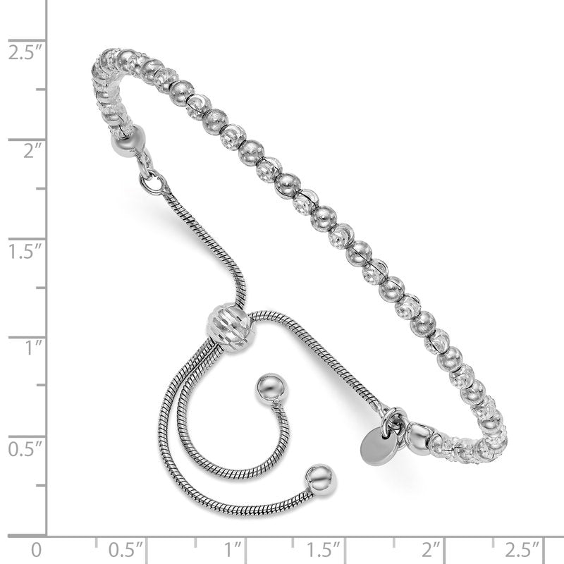 Sterling Silver RH-plated D/C Bracelet Adjustable Bracelet