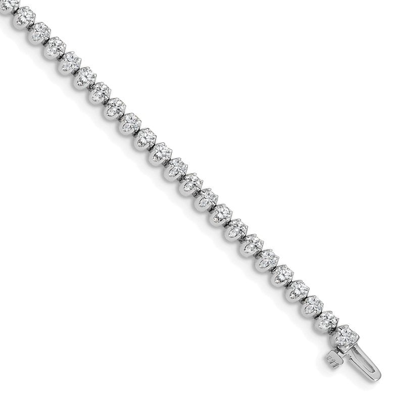 14k White Gold Complete 2.09 carat Round VS Diamond 4-prong 7 inch Tennis Bracelet