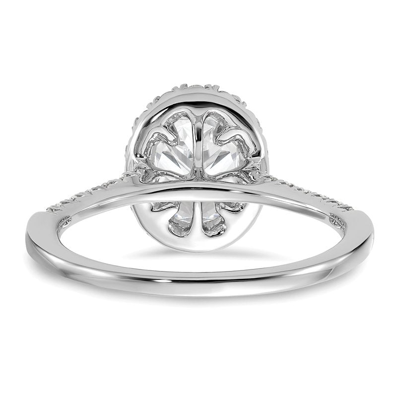 14K White Gold 1/3 carat Lab Grown Diamond VS+ F+ Semi-Mount Oval Halo Engagement Ring