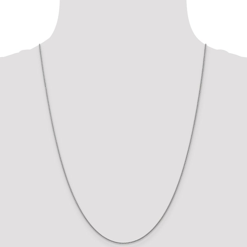 10K White Gold 1mm D/C Spiga Chain