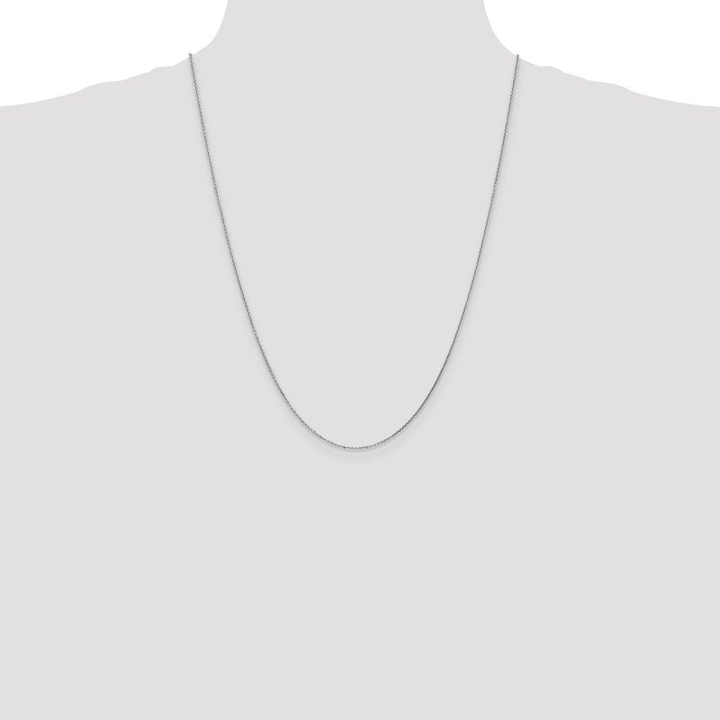 14K White Gold 14 inch .95mm Diamond-cut Cable with Lobster Clasp Chain