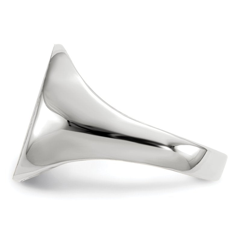 14k White Gold 12.5x13.5mm Closed Back Signet Ring