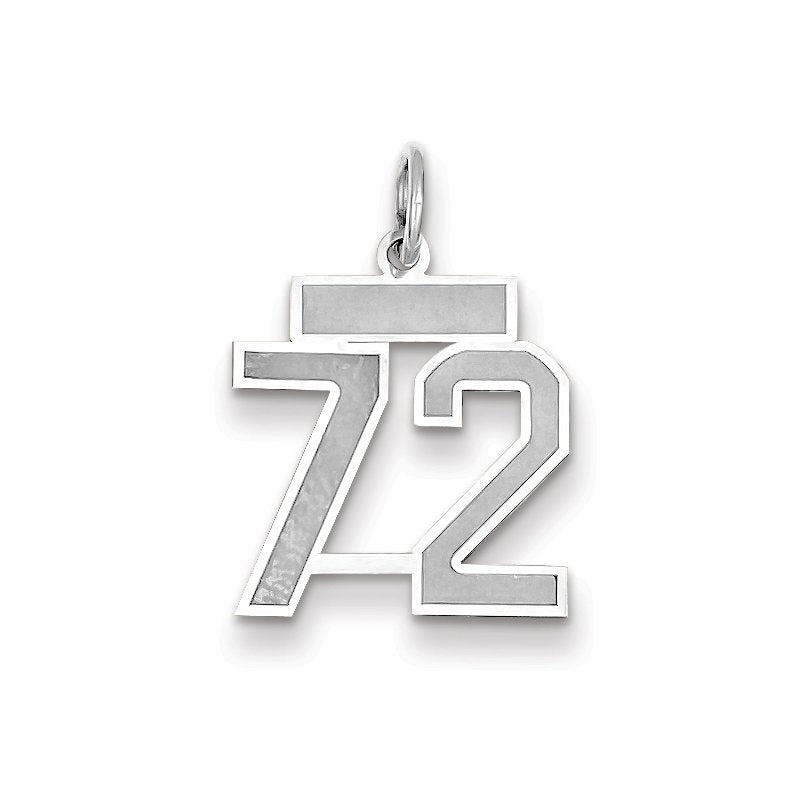14kw Small Satin Number 72 Charm