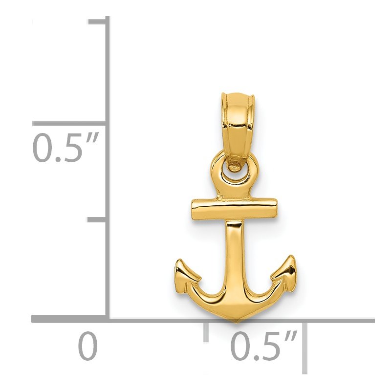 14k Mini Anchor Pendant
