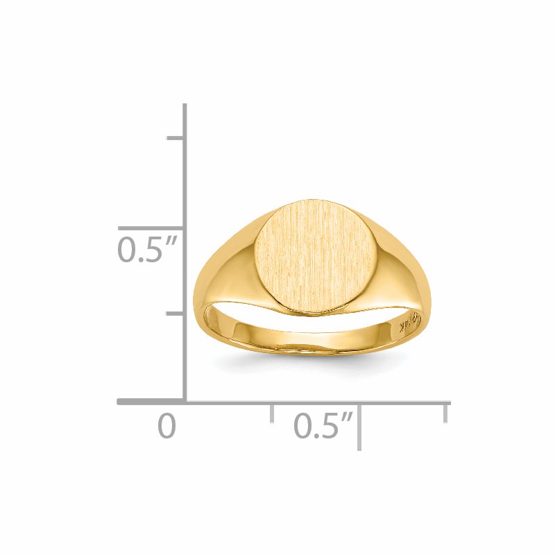 14k 9.5x10.0mm Open Back Signet Ring