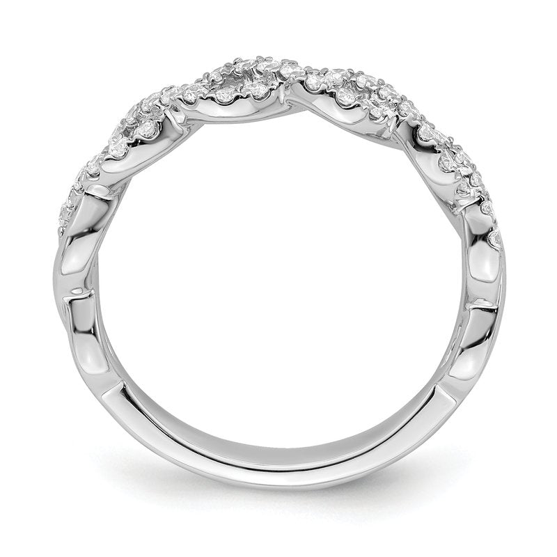 14K White Gold 1/3 carat Lab Grown Diamond VS+ F+ Intertwined Complete Band