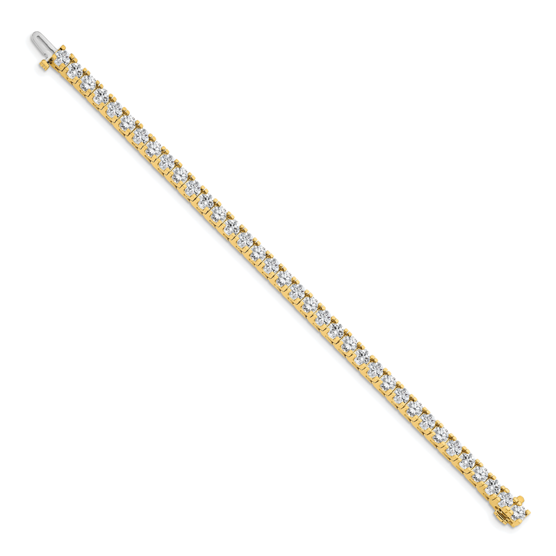 14k Complete 12.5 carat Round AA Diamond 4-prong 7 inch Tennis Bracelet