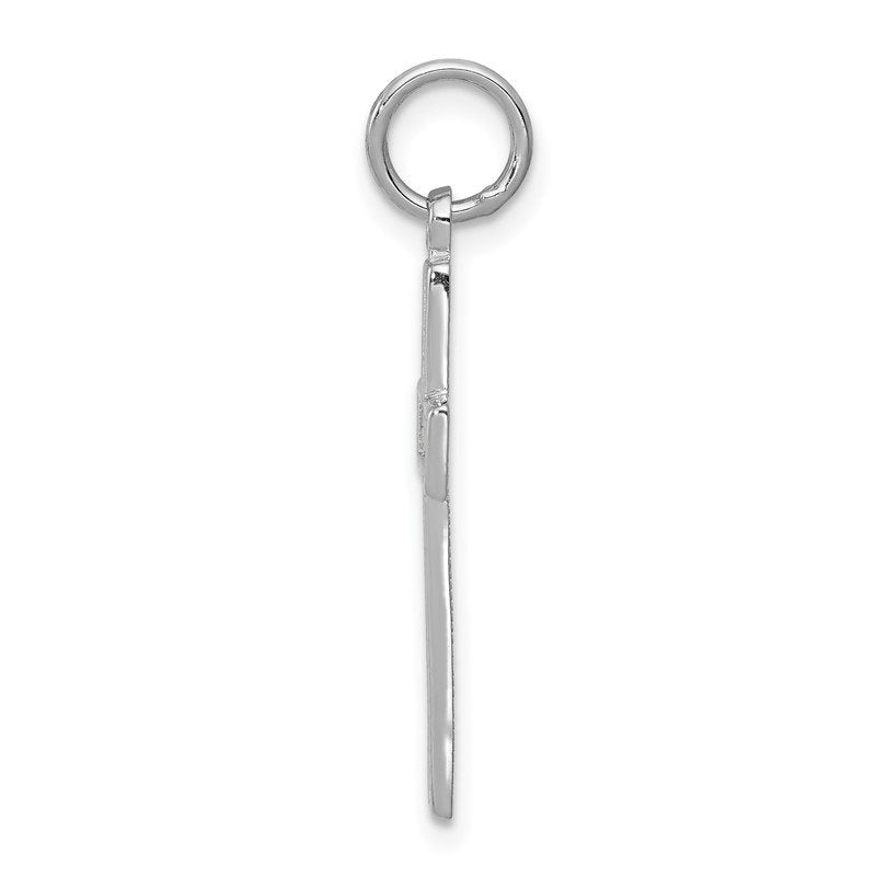 14k White Gold Filigree Cross Charm