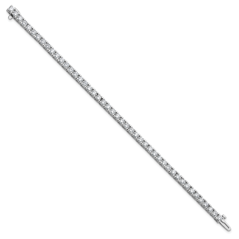 14k White Gold Complete 6.44 carat Round AAA Diamond 4-prong 7 inch Tennis Bracelet