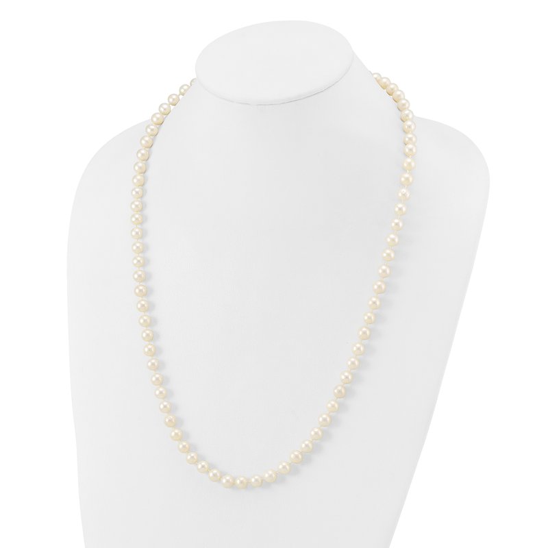 14k 7-8mm White Near-Round Freshwater Cultured Pearl 16 inch Necklace