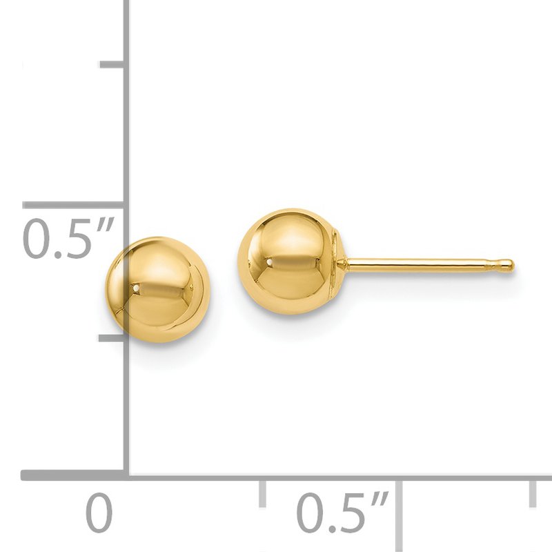 14K Polished 5mm Ball Post Earrings