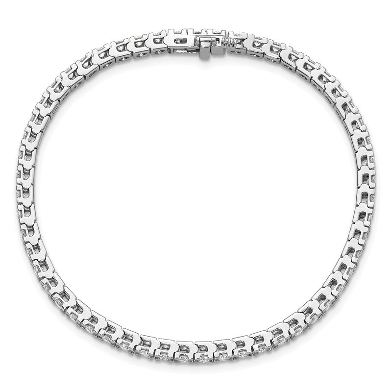 14k White Gold Complete 2.86 carat Round A Diamond 4-prong 7 inch Tennis Bracelet