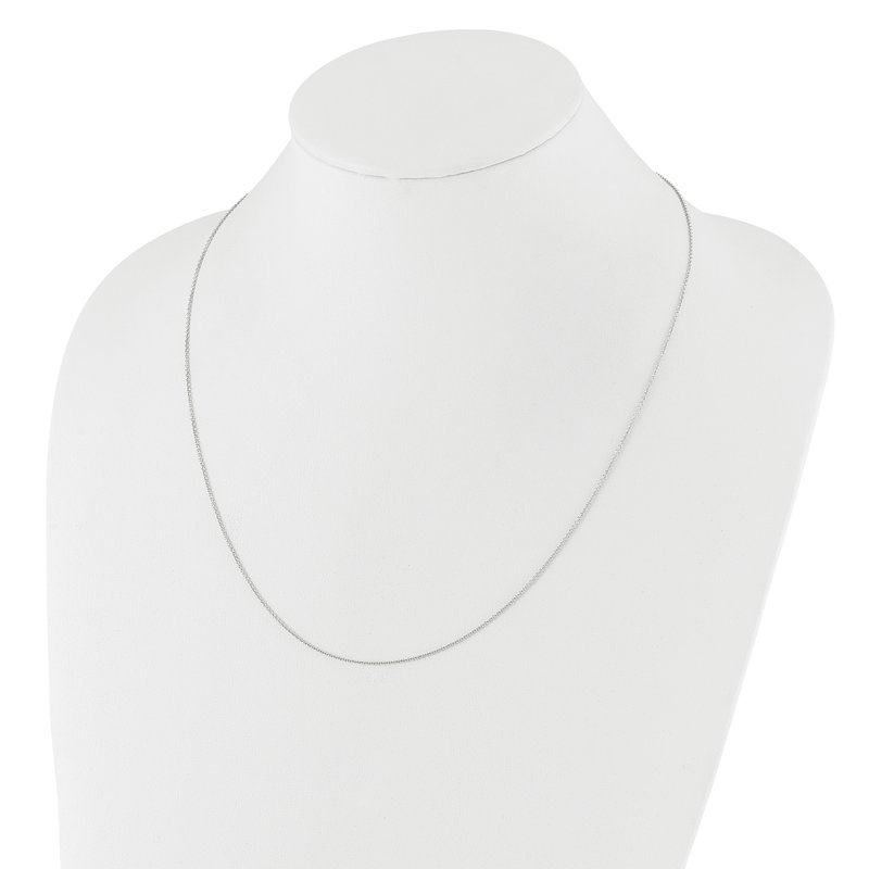 14K White Gold Adjustable 1.1mm Round Cable Chain