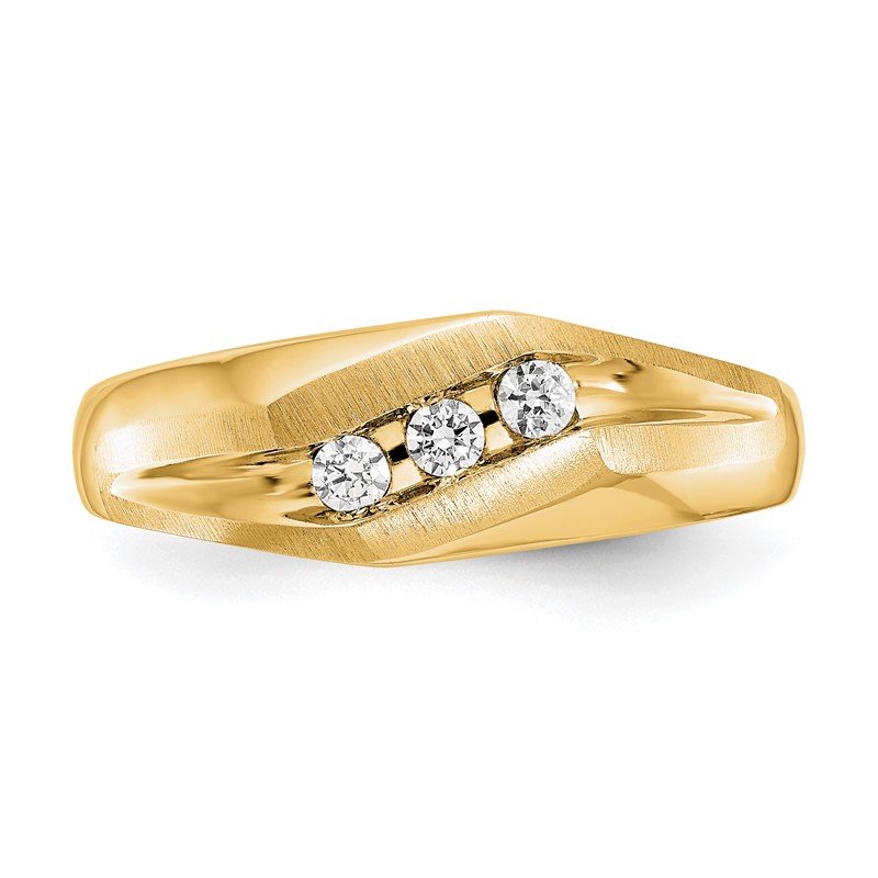 14K White Gold Men's 1/5 carat Lab Grown Diamond VS+ F+ Complete Brushed and Polished Band