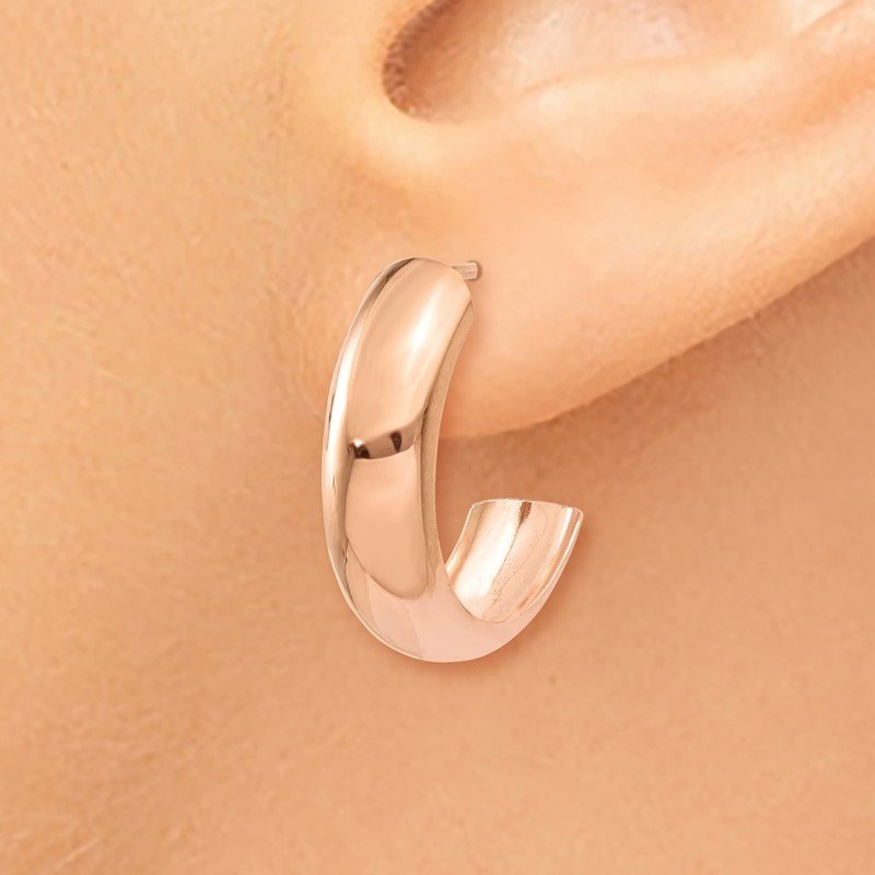 14k Rose Gold Polished Hoop Earrings