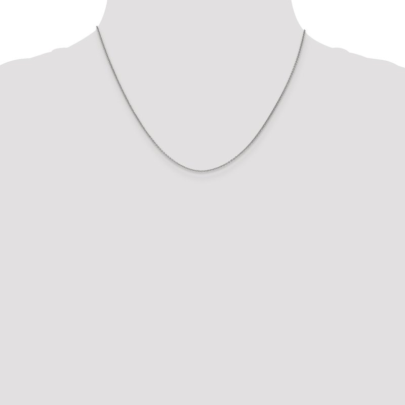 14K White Gold 1.1mm Round Cable Chain