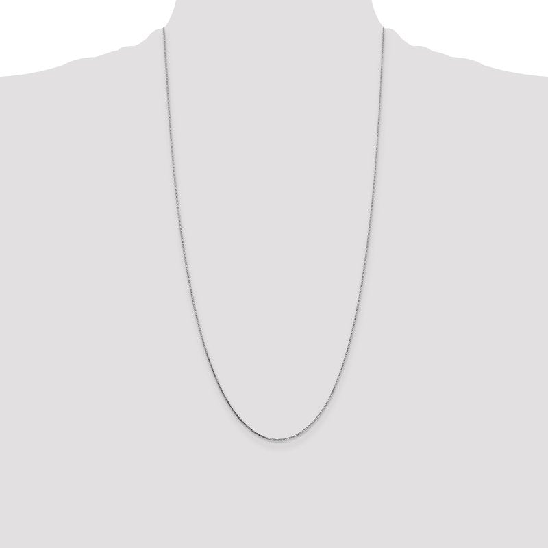 14K White Gold 14 inch .7mm Box with Spring Ring Clasp Chain