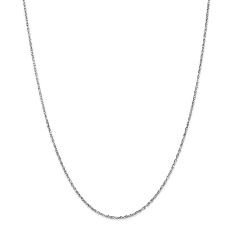 14K White Gold 14 inch 1.3mm Heavy Baby Rope with Lobster Clasp Chain