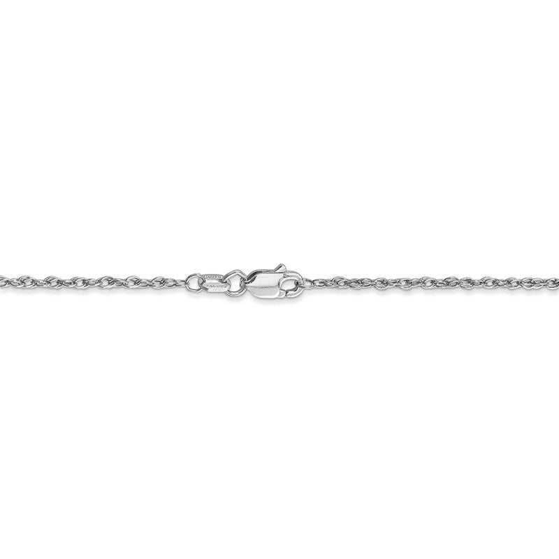 14K White Gold 14 inch 1.3mm Heavy Baby Rope with Lobster Clasp Chain