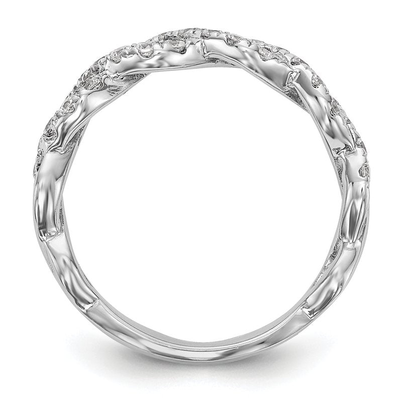 14K White Gold 1/3 carat Lab Grown Diamond VS+ F+ Intertwined Complete Band