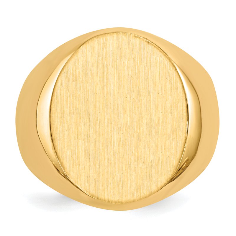 14k 16.0x18.5mm Closed Back Mens Signet Ring