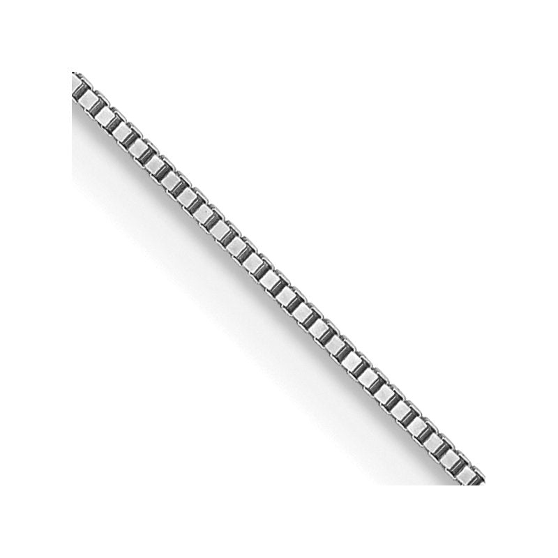 18K White Gold 20 inch .5mm Box with Spring Ring Clasp Chain