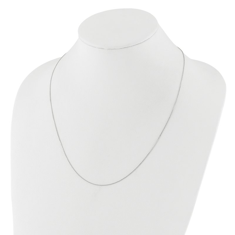 14K White Gold Adjustable  1.1mm D/C Cable Chain
