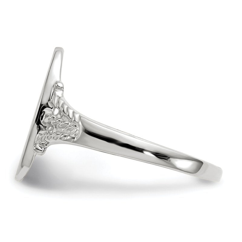 14k White Gold 8.5x13.5mm Closed Back Signet Ring