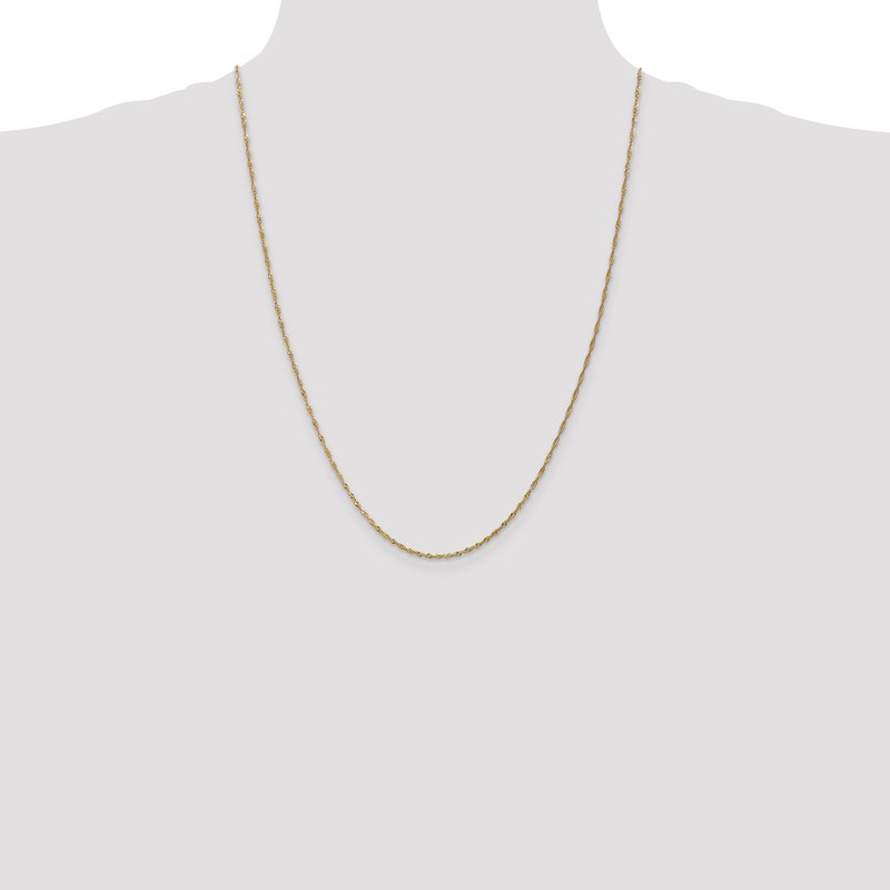 14K 10 inch 1.40mm Singapore with Spring Ring Clasp Anklet