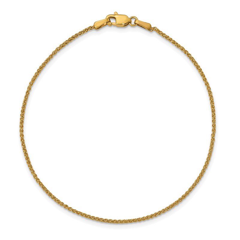 14K 10 inch 1.25mm Spiga with Lobster Clasp Anklet