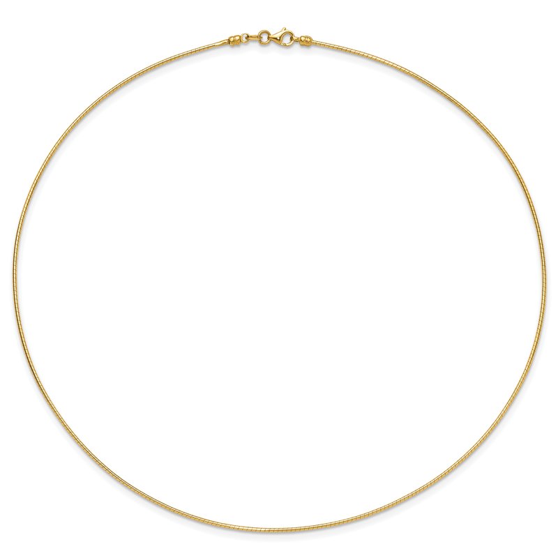 14K 1.2mm Omega Necklace Detachable clasp Omega Necklace