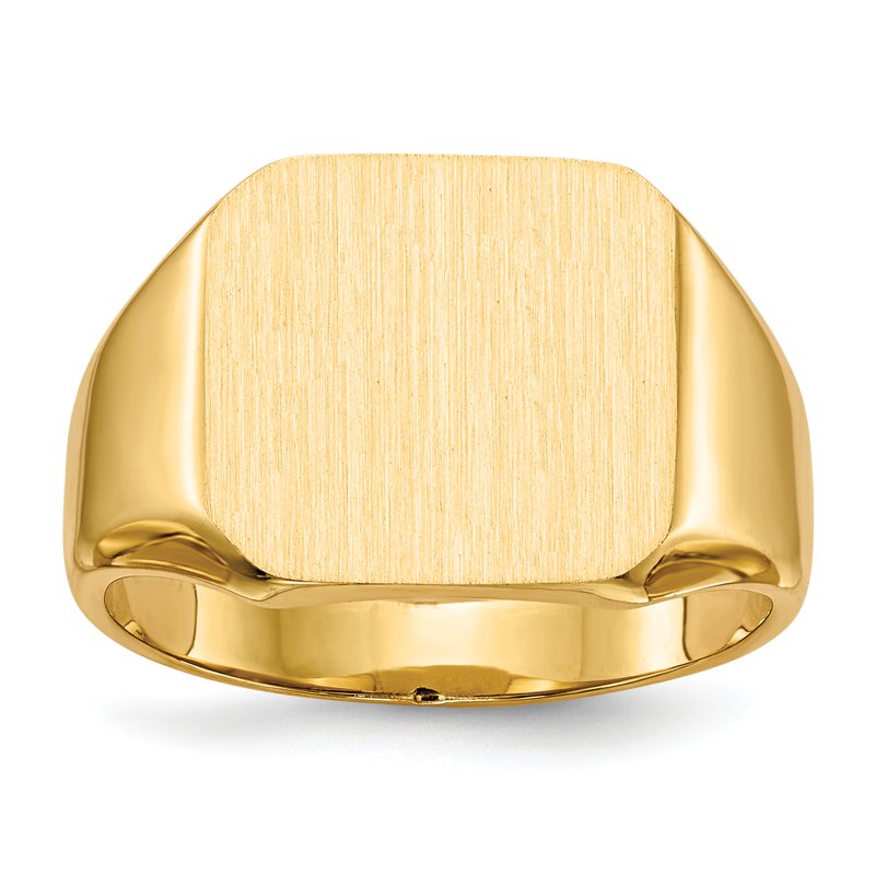 14k 13.0mm x14.0mm Closed Back Mens Signet Ring